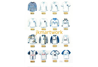 Preston North End FC Retro Shirts Wall Art Print